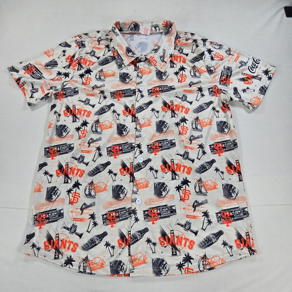 SGA San Francisco Giants x Coca-Cola Short Sleeve Button Up Shirt Men's Size‎ XL